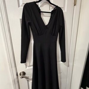 Elegant Black Long Sleeve Dress